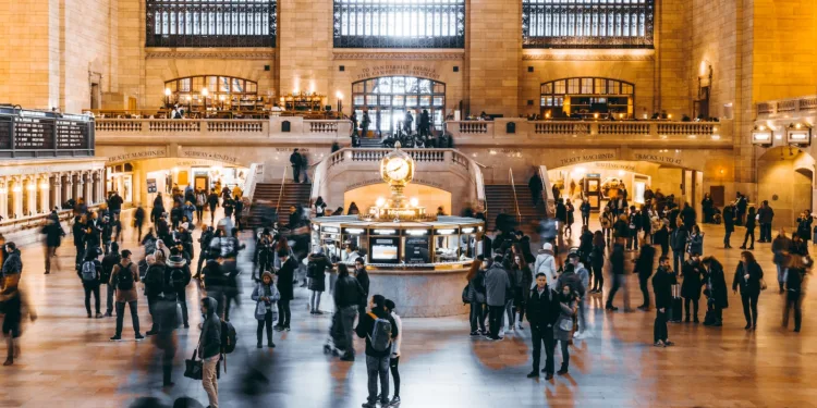 group of people on museum