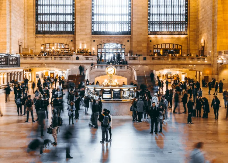 group of people on museum